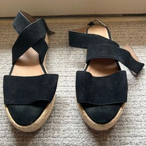 Raye platform sandals black suede